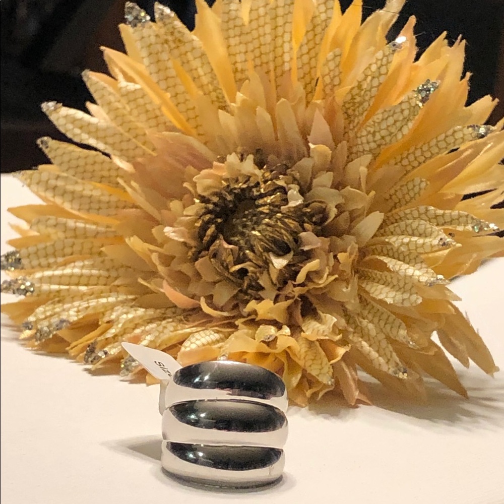 New Trendy Silver Rhodium Ring - Picture 4 of 4